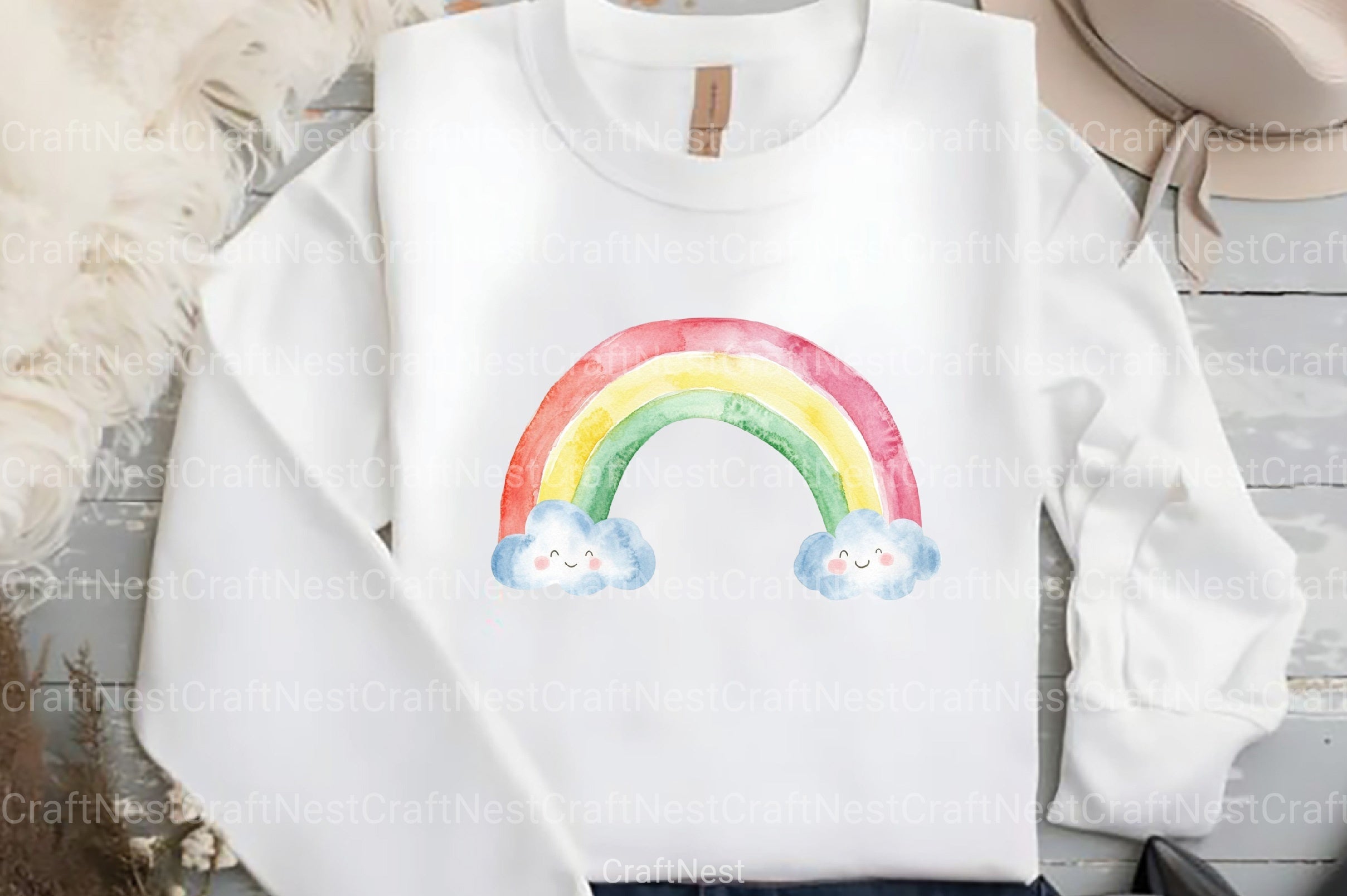 Cute Pastel Boho Rainbow Clipart Bundle - CraftNest - Digital Crafting and Art