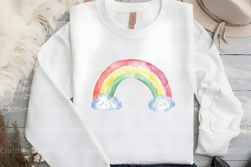 Cute Pastel Boho Rainbow Clipart Bundle - CraftNest - Digital Crafting and Art