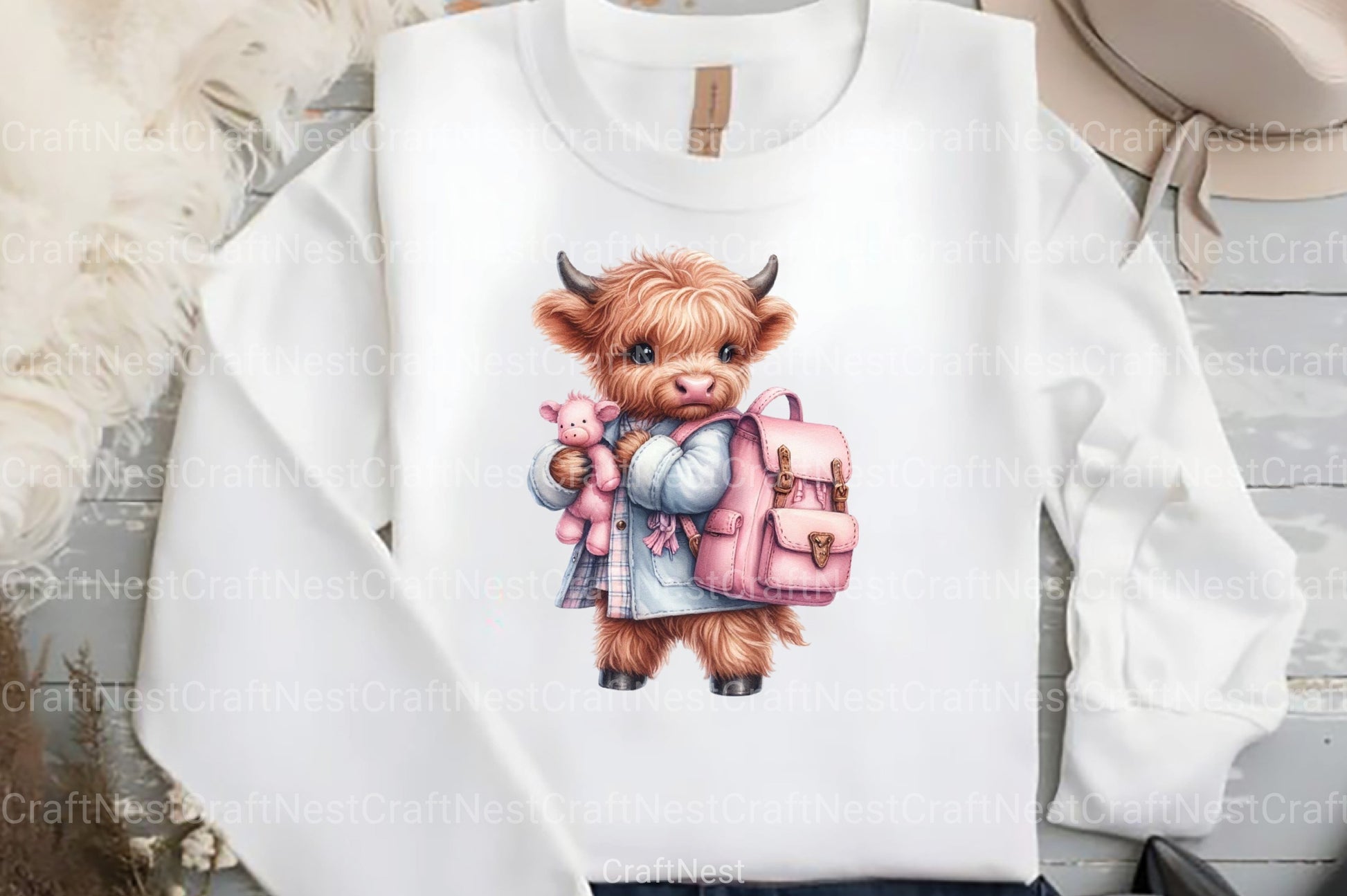 Highland Cow Back to School Clipart Bundle - CraftNest - Digital Crafting and Art