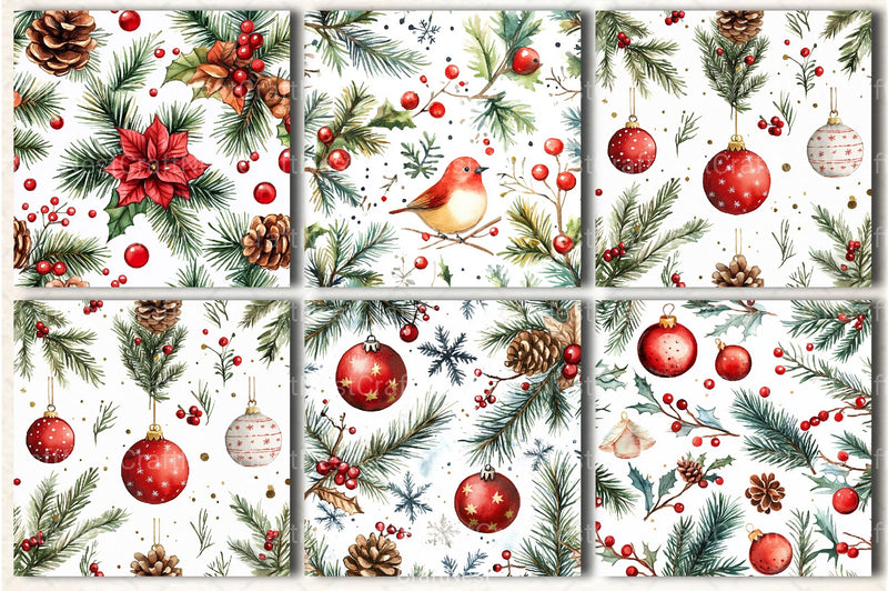Christmas Seamless Patterns Digital Paper - CraftNest - Digital Crafting and Art