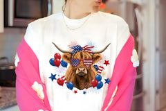 Patriotic Highland Cow Clipart Bundle 4 - CraftNest - Digital Crafting and Art