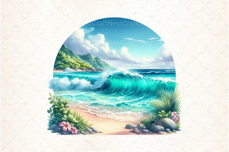 Tropical Summer Vacation Beach Clipart Bundle 99 - CraftNest - Digital Crafting and Art