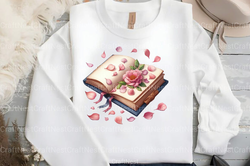 Pretty Floral Books Clipart Bundle - CraftNest - Digital Crafting and Art