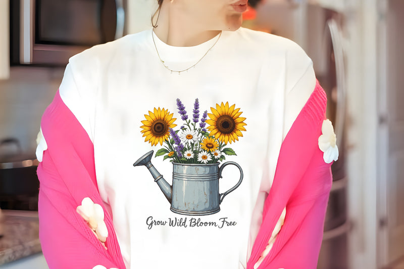 Rustic Watering Can Wildflowers Clipart Bundle - CraftNest - Digital Crafting and Art