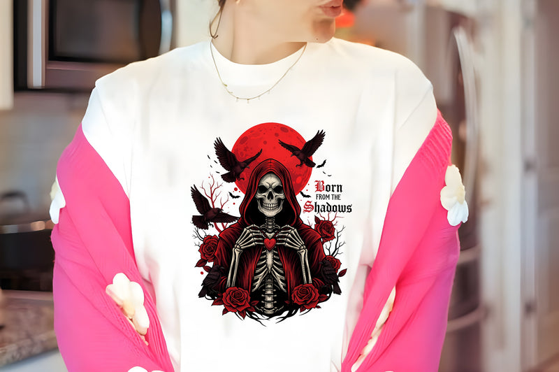 Red Moon Skeleton & Crows Clipart Bundle - CraftNest - Digital Crafting and Art