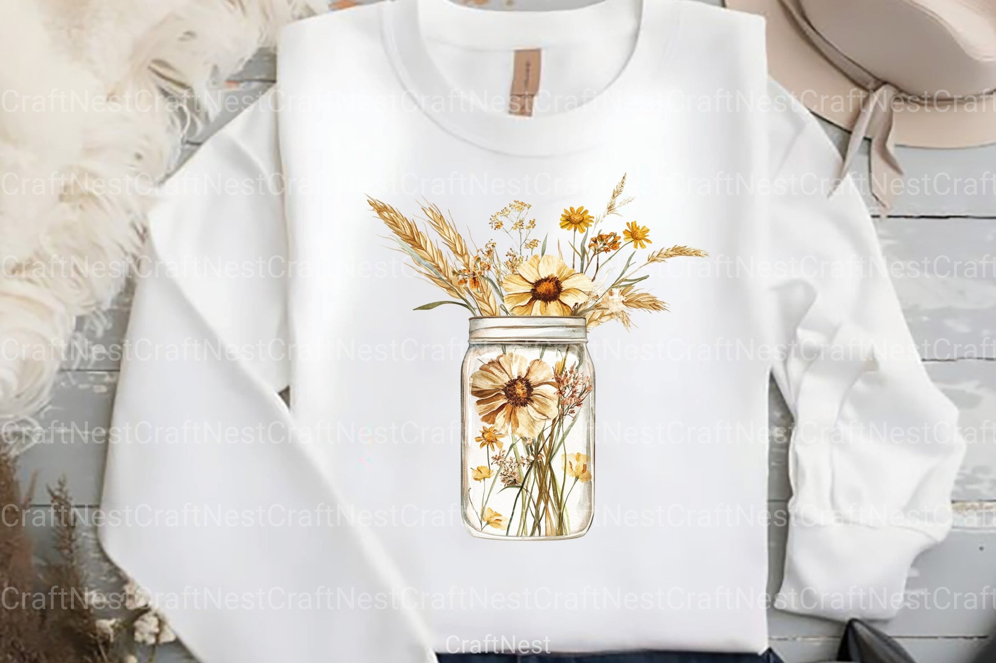 Floral Boho Can Glass Clipart Bundle - CraftNest - Digital Crafting and Art