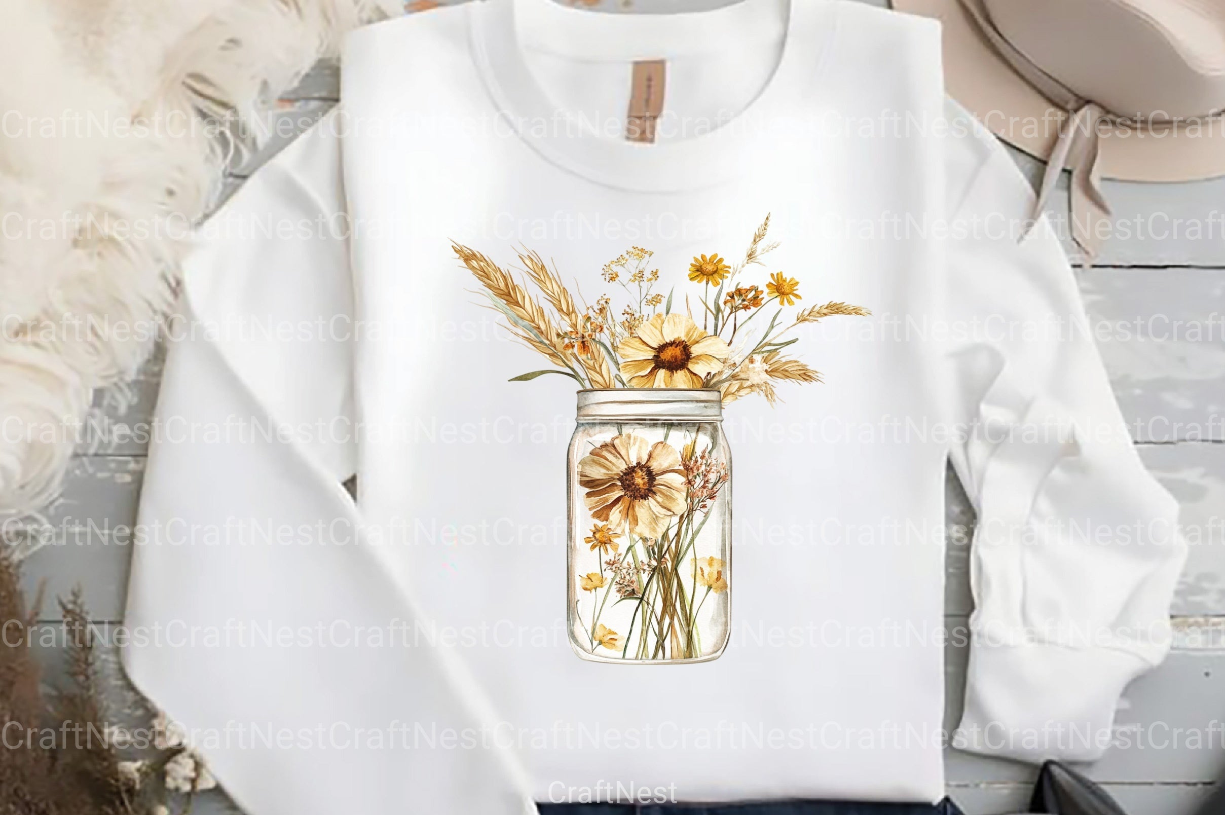 Floral Boho Can Glass Clipart Bundle - CraftNest - Digital Crafting and Art