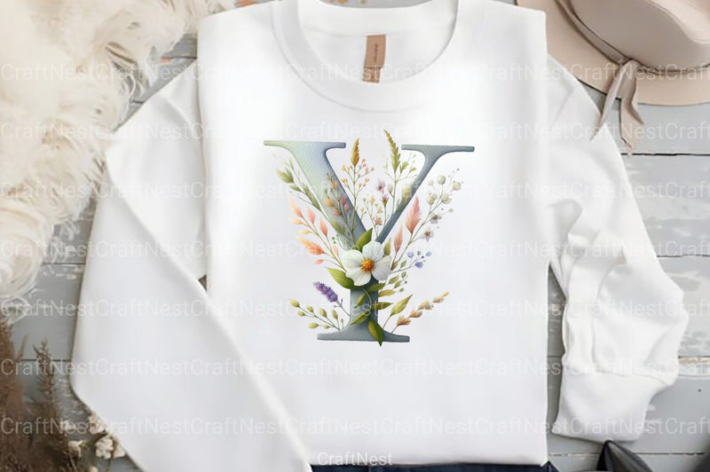 Floral Alphabet Letters Clipart Bundle - CraftNest - Digital Crafting and Art