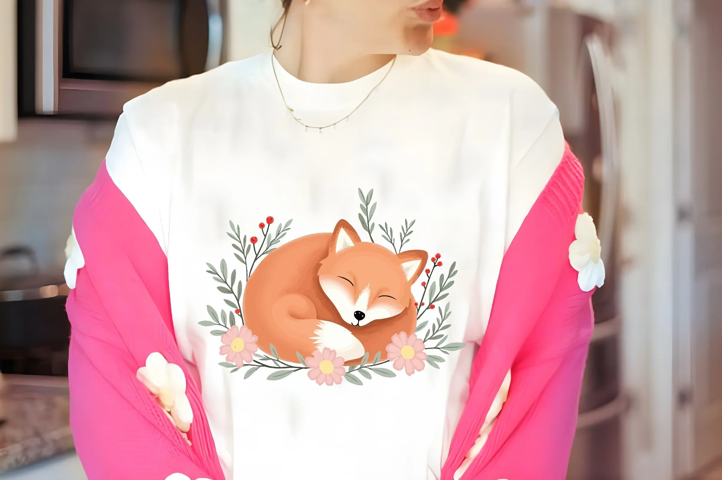 Sleeping Fox with Flowers Clipart Bundle - CraftNest - Digital Crafting and Art