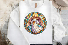 Round Angel Stained Glass Clipart Bundle - CraftNest - Digital Crafting and Art