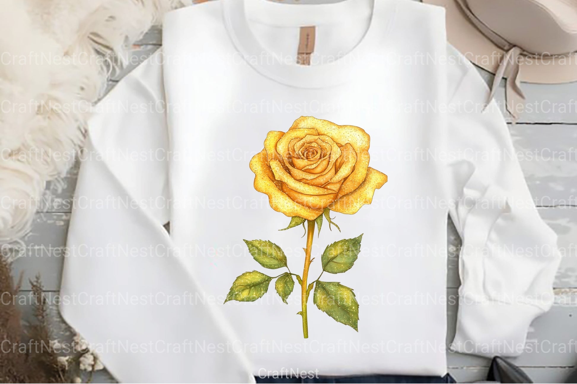 Gold Glowy Flowers Clipart Bundle - CraftNest - Digital Crafting and Art