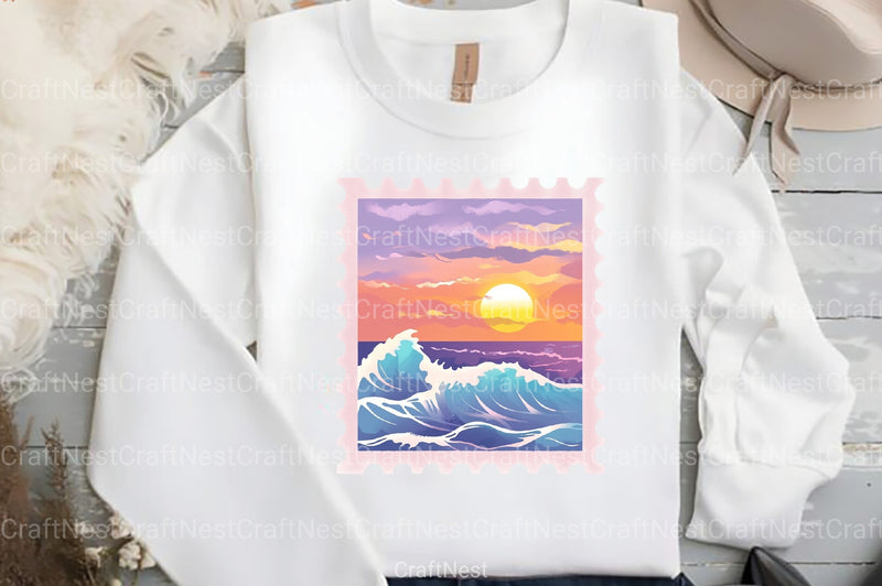 Summer Postage Stamp Clipart Bundle 99 - CraftNest - Digital Crafting and Art