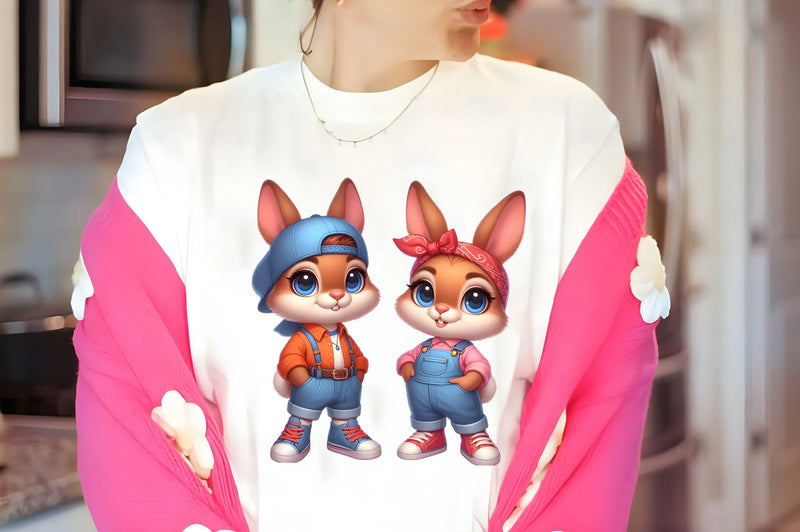 Hip Hop Couple Bunny Easter Clipart Bundle 3 - CraftNest - Digital Crafting and Art