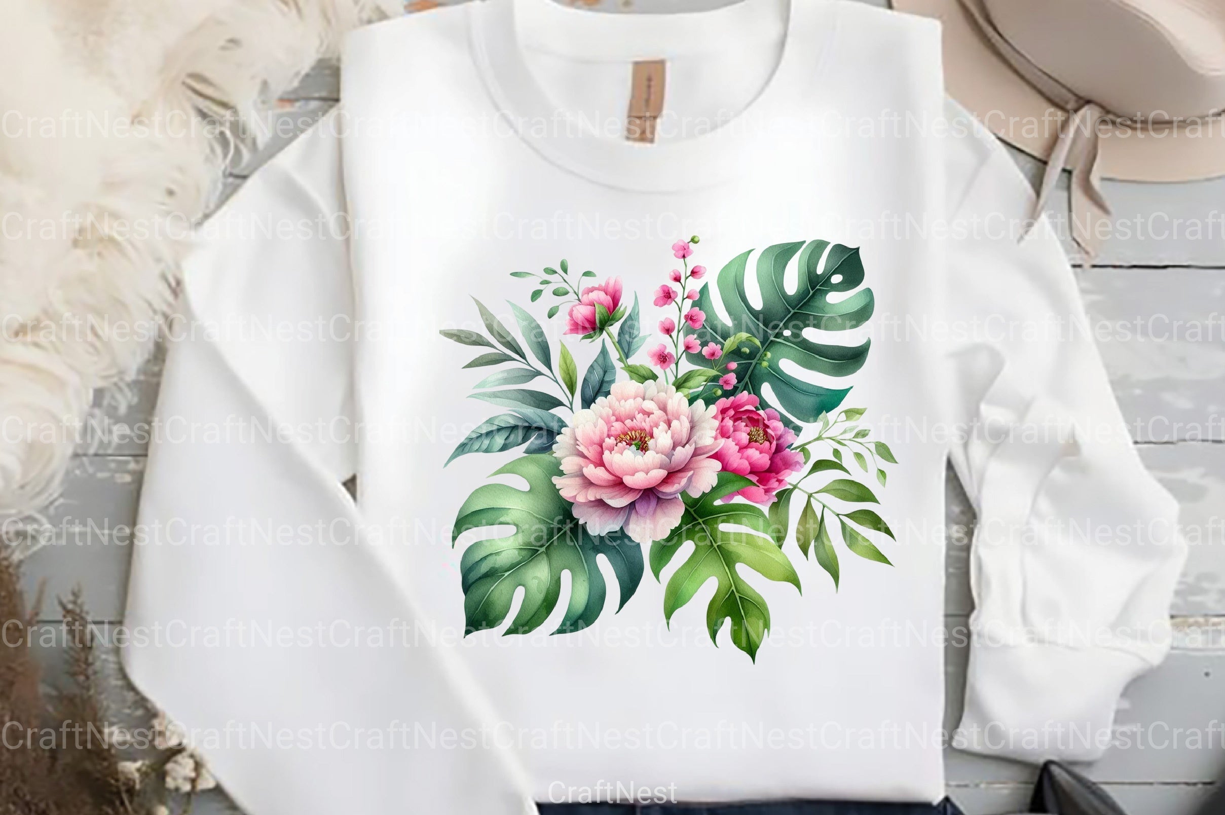 Pink and Green Summer Clipart Bundle 78 - CraftNest - Digital Crafting and Art