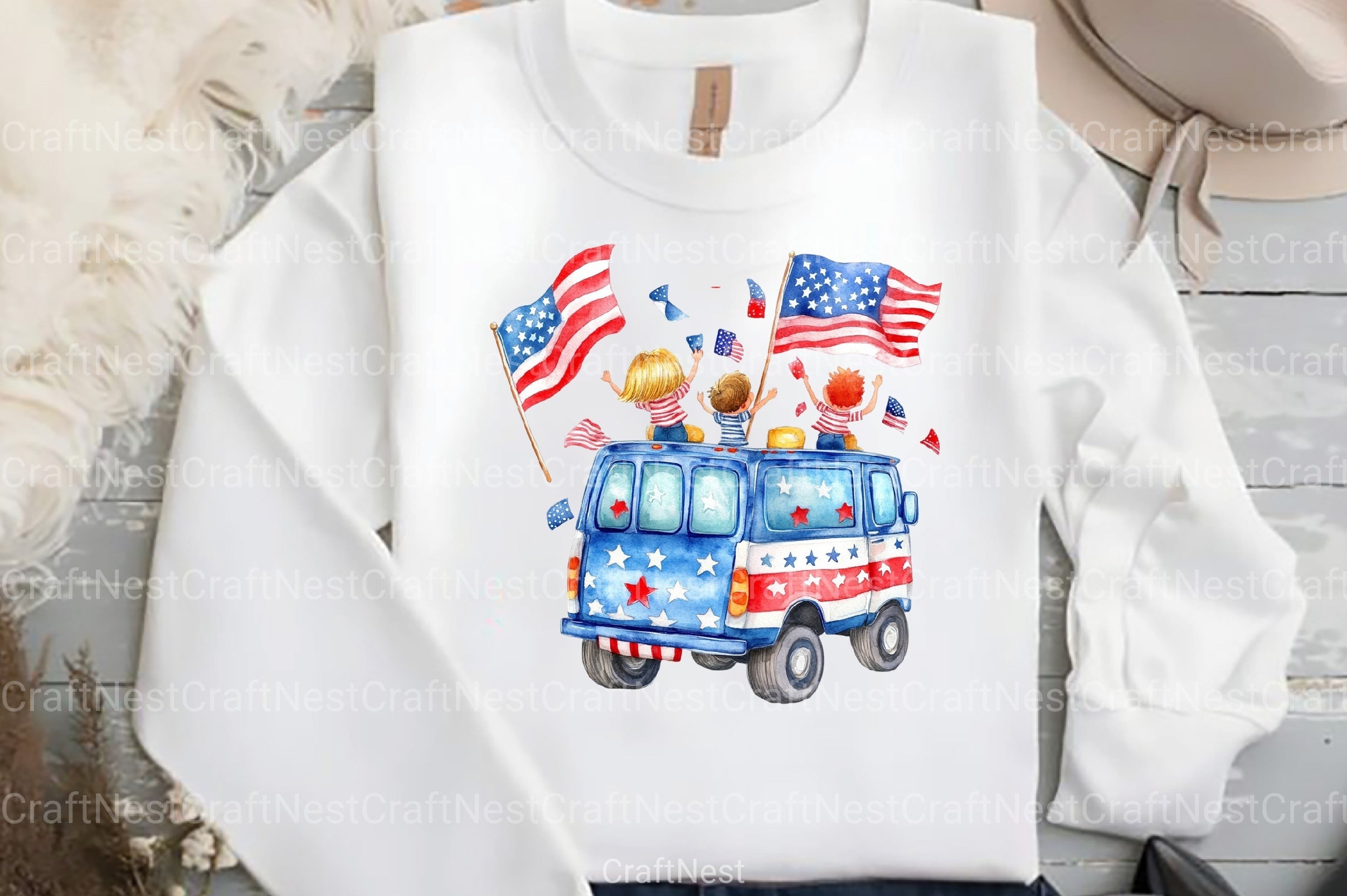 4th of July Truck Clipart Bundle 99 - CraftNest - Digital Crafting and Art