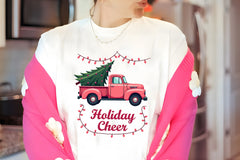 Vintage Pink Pickup Christmas Tree Clipart Bundle - CraftNest - Digital Crafting and Art