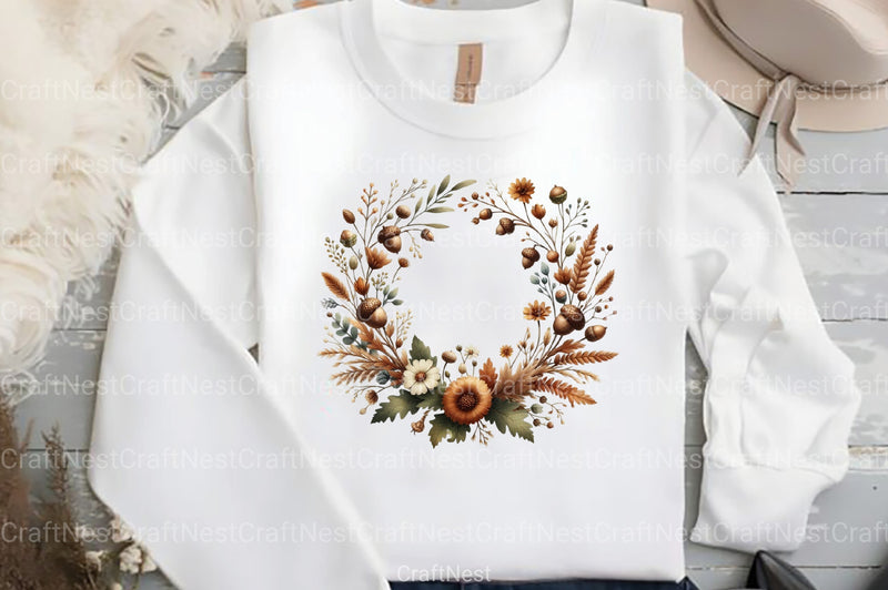 Fall Wreath Clipart Bundle - CraftNest - Digital Crafting and Art