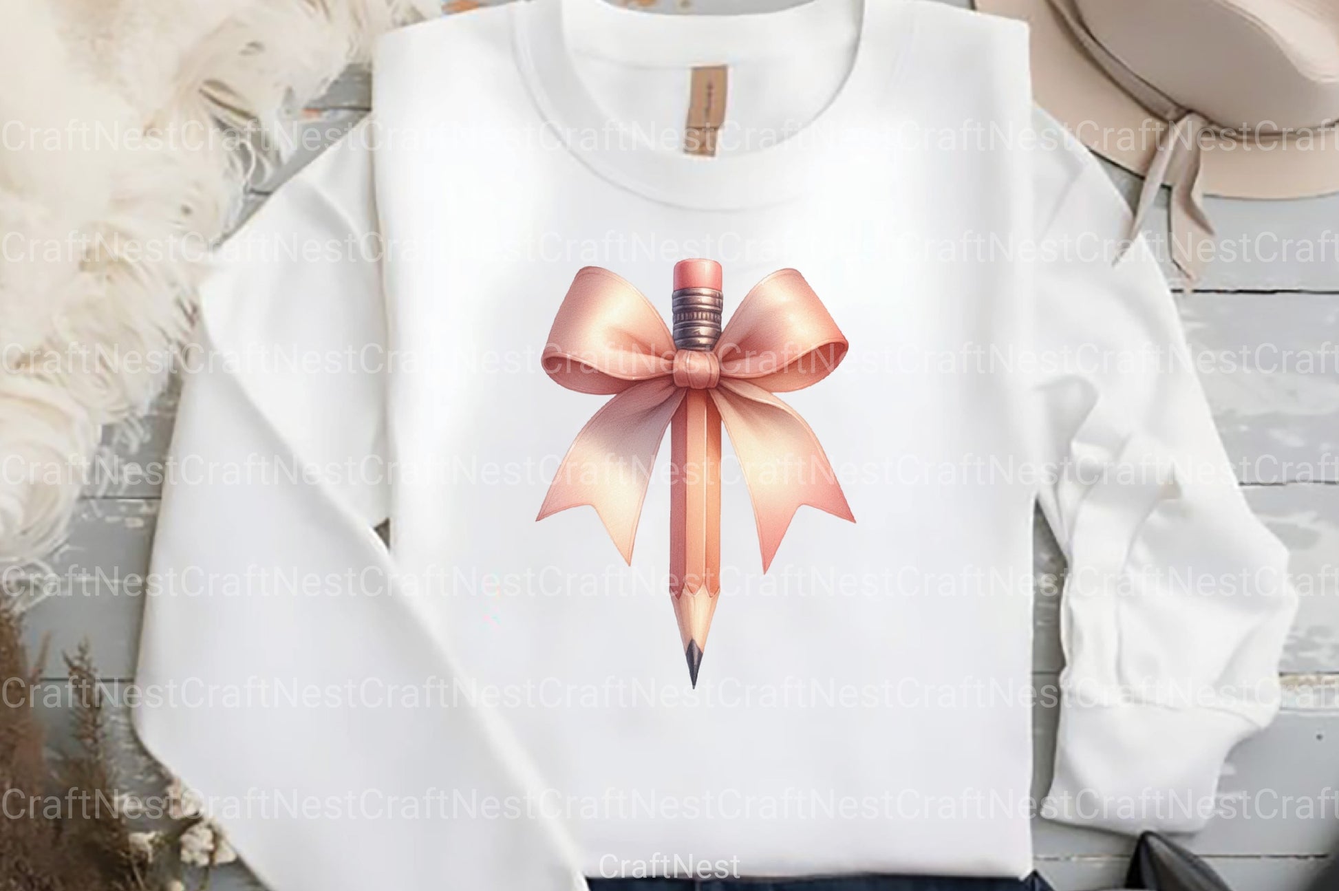 Pencil with Bow Back to School Clipart Bundle - CraftNest - Digital Crafting and Art