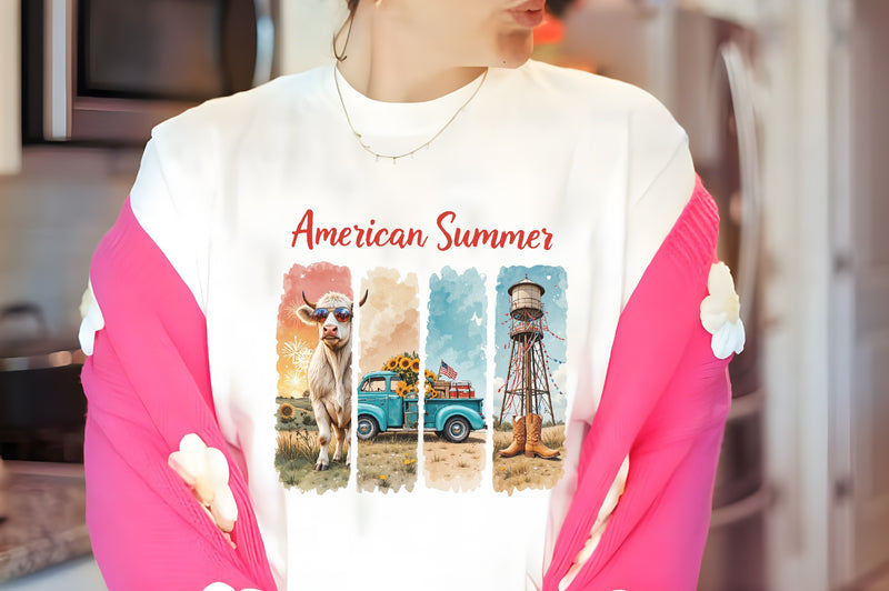 American Summer Collage Clipart Bundle - CraftNest - Digital Crafting and Art