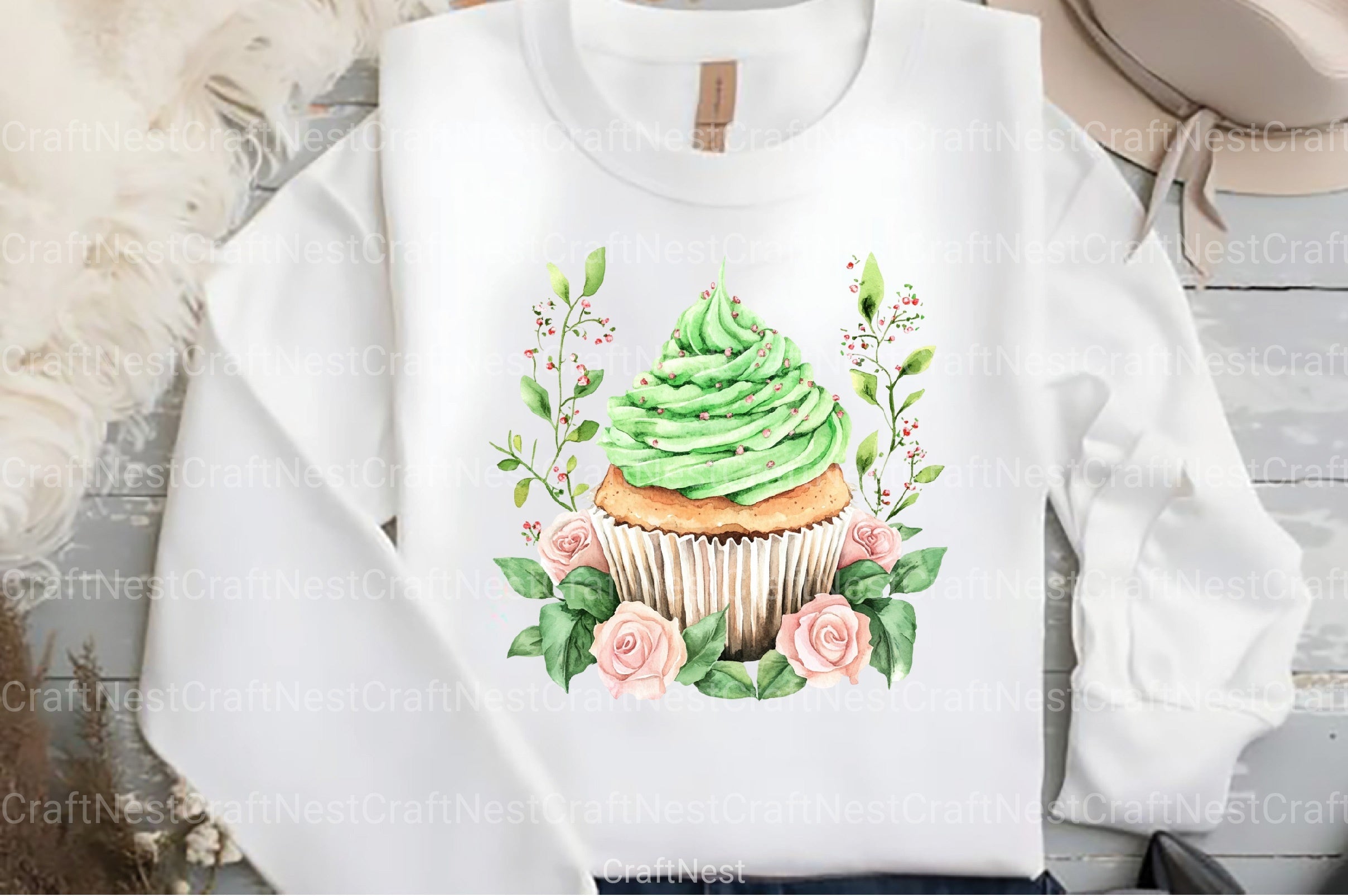 Floral Cupcake Clipart Bundle 99 - CraftNest - Digital Crafting and Art