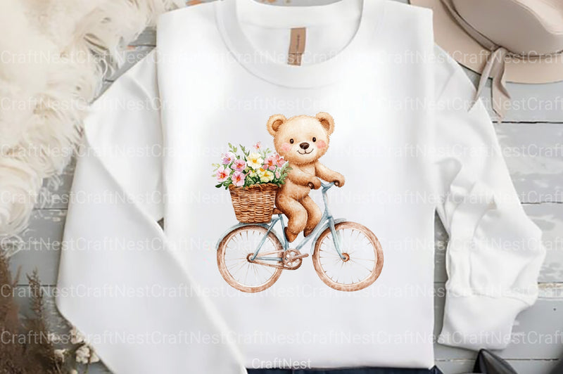 Teddy Bear Boho Clipart Bundle - CraftNest - Digital Crafting and Art