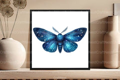 Midnight Blue Moths Clipart Bundle - CraftNest - Digital Crafting and Art