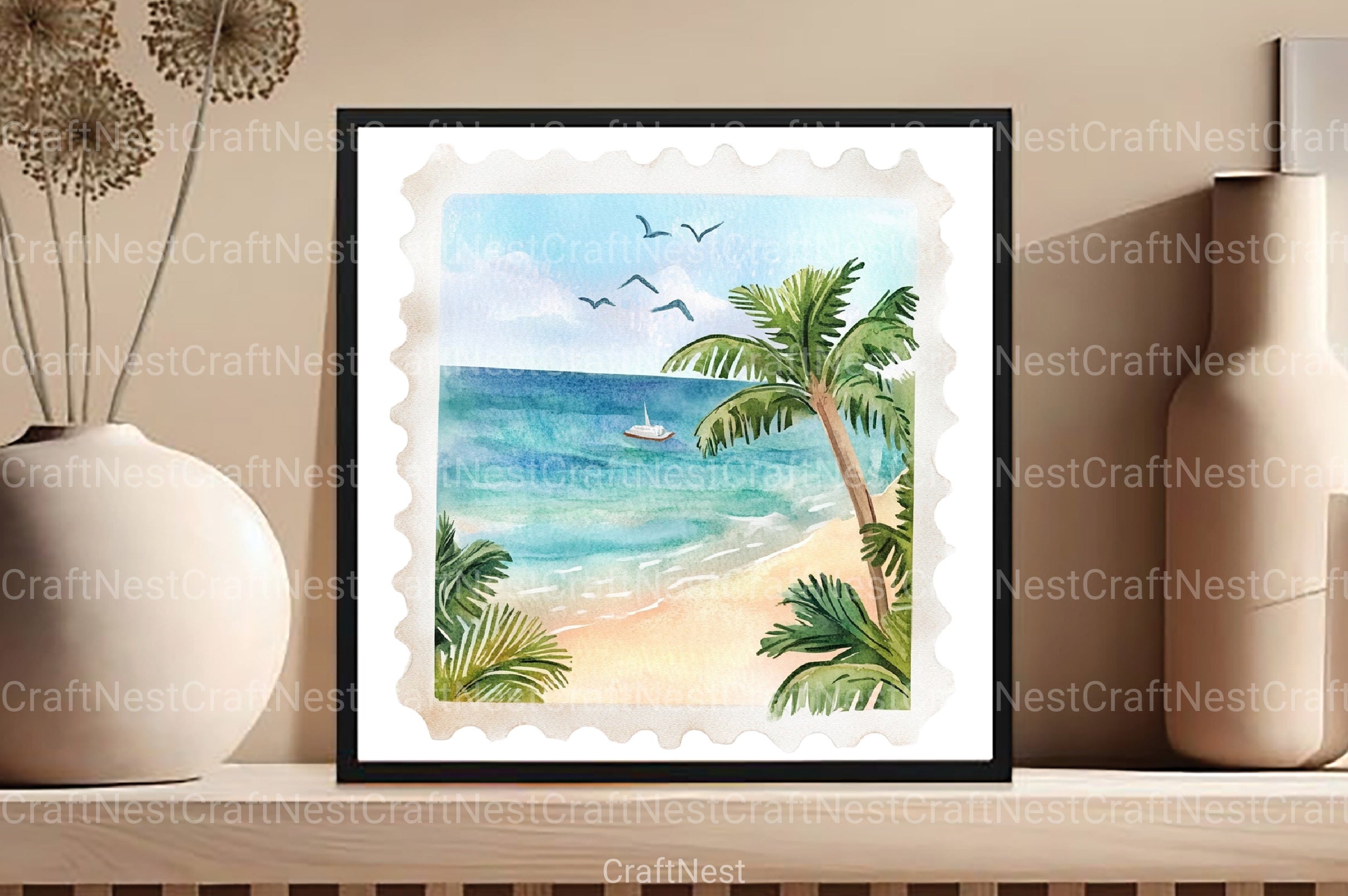 Summer Postage Stamp Clipart Bundle 99 - CraftNest - Digital Crafting and Art