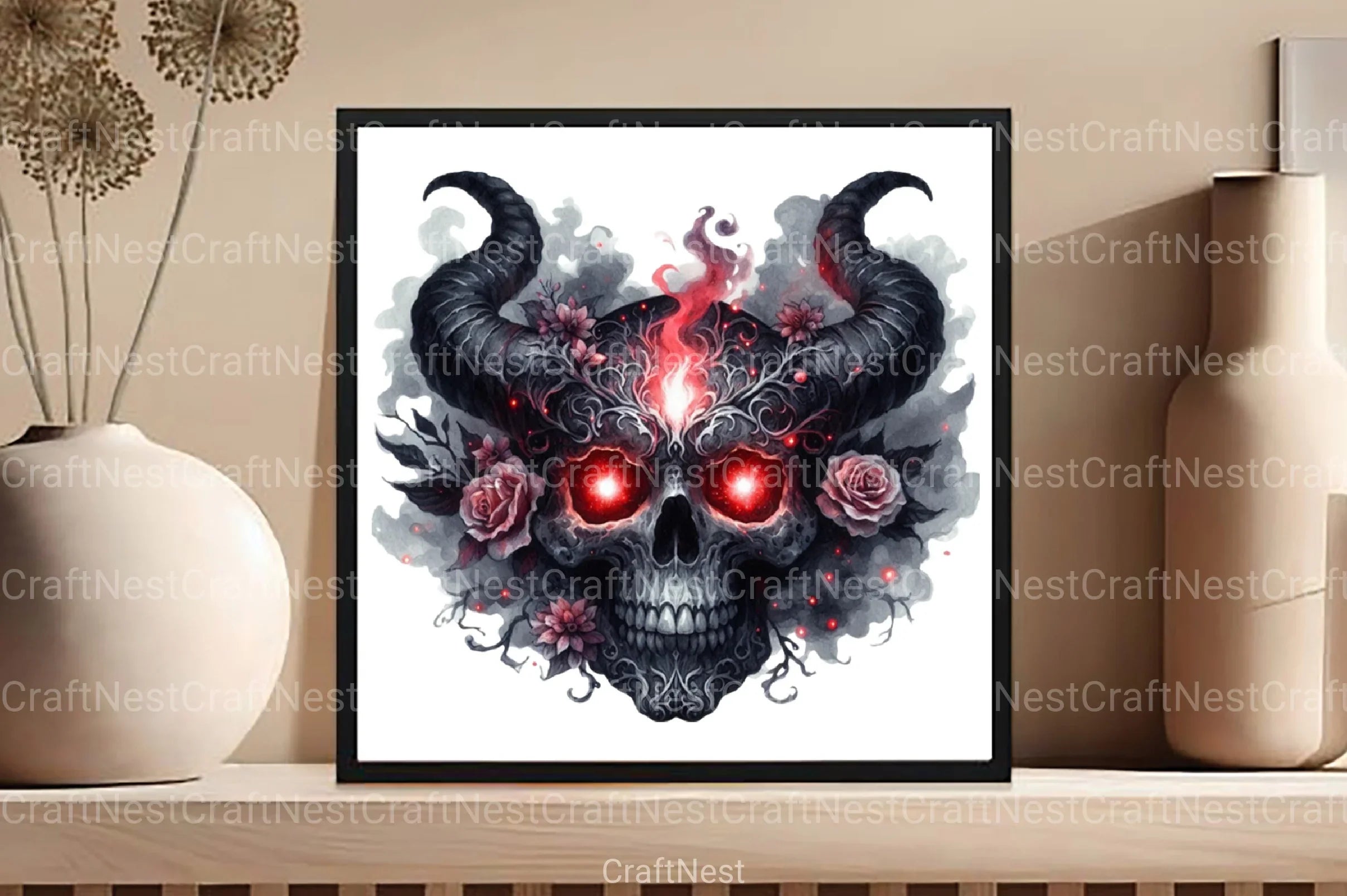 Halloween Skulls Florals Clipart Bundle - CraftNest - Digital Crafting and Art