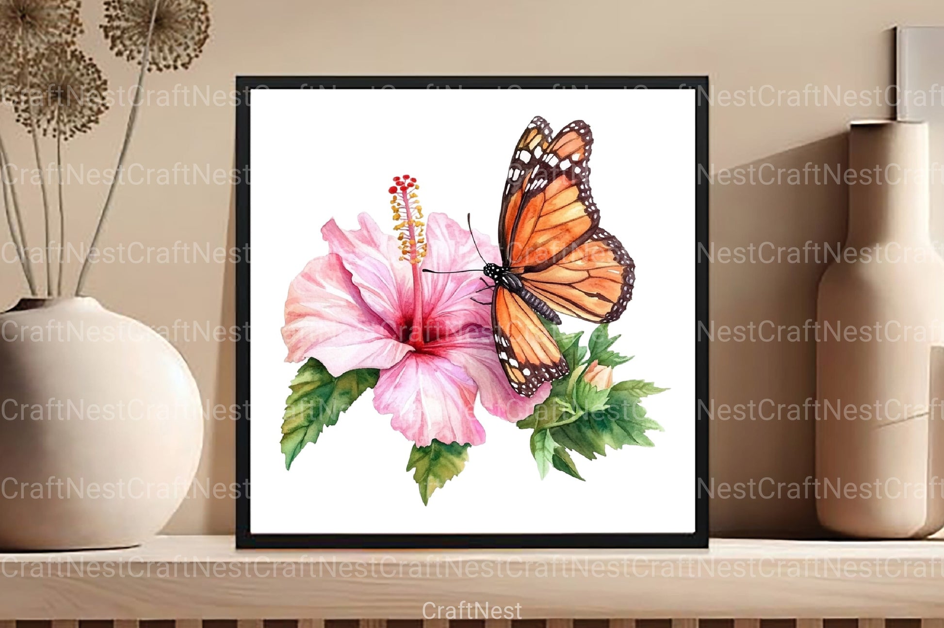 Cute Summer Butterfly & Flowers Clipart Bundle 98 - CraftNest - Digital Crafting and Art