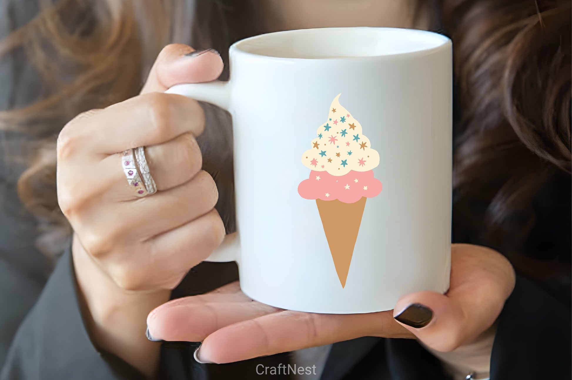 Two Scoops Ice Cream Cone Clipart Bundle - CraftNest - Digital Crafting and Art