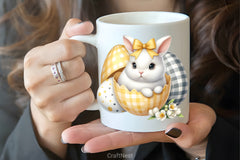 Yellow Easter Gingham Ceramic Clipart Bundle - CraftNest - Digital Crafting and Art