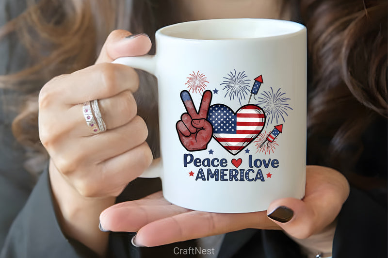 4th of July Peace Love Clipart Bundle - CraftNest - Digital Crafting and Art