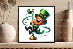 Green Leprechaun Dancing Pole Clipart Bundle - CraftNest - Digital Crafting and Art
