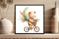 Fanny Teddy Bear Boho Clipart Bundle - CraftNest - Digital Crafting and Art