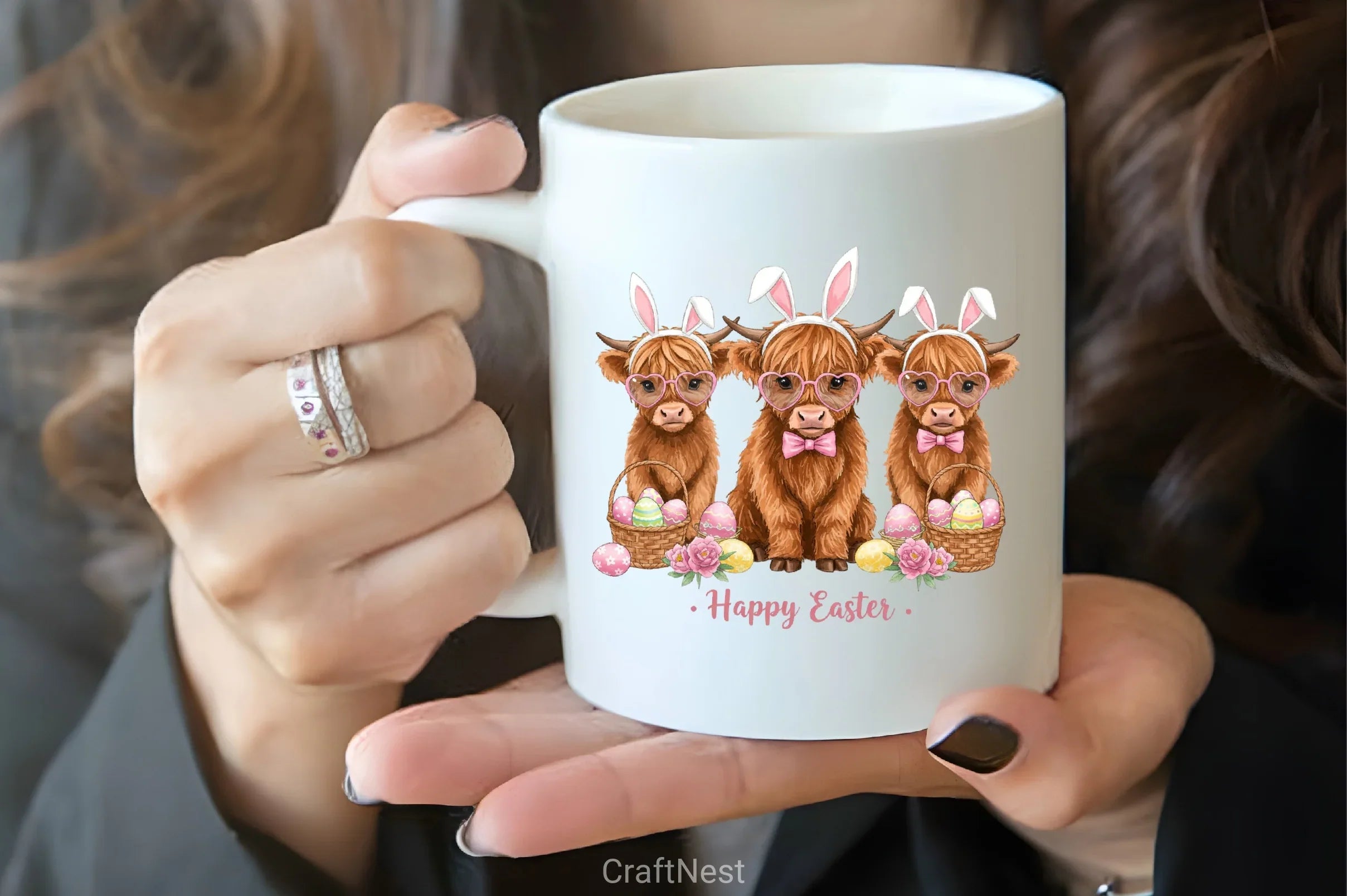 Easter Highland Cow Clipart Bundle 6 - CraftNest - Digital Crafting and Art