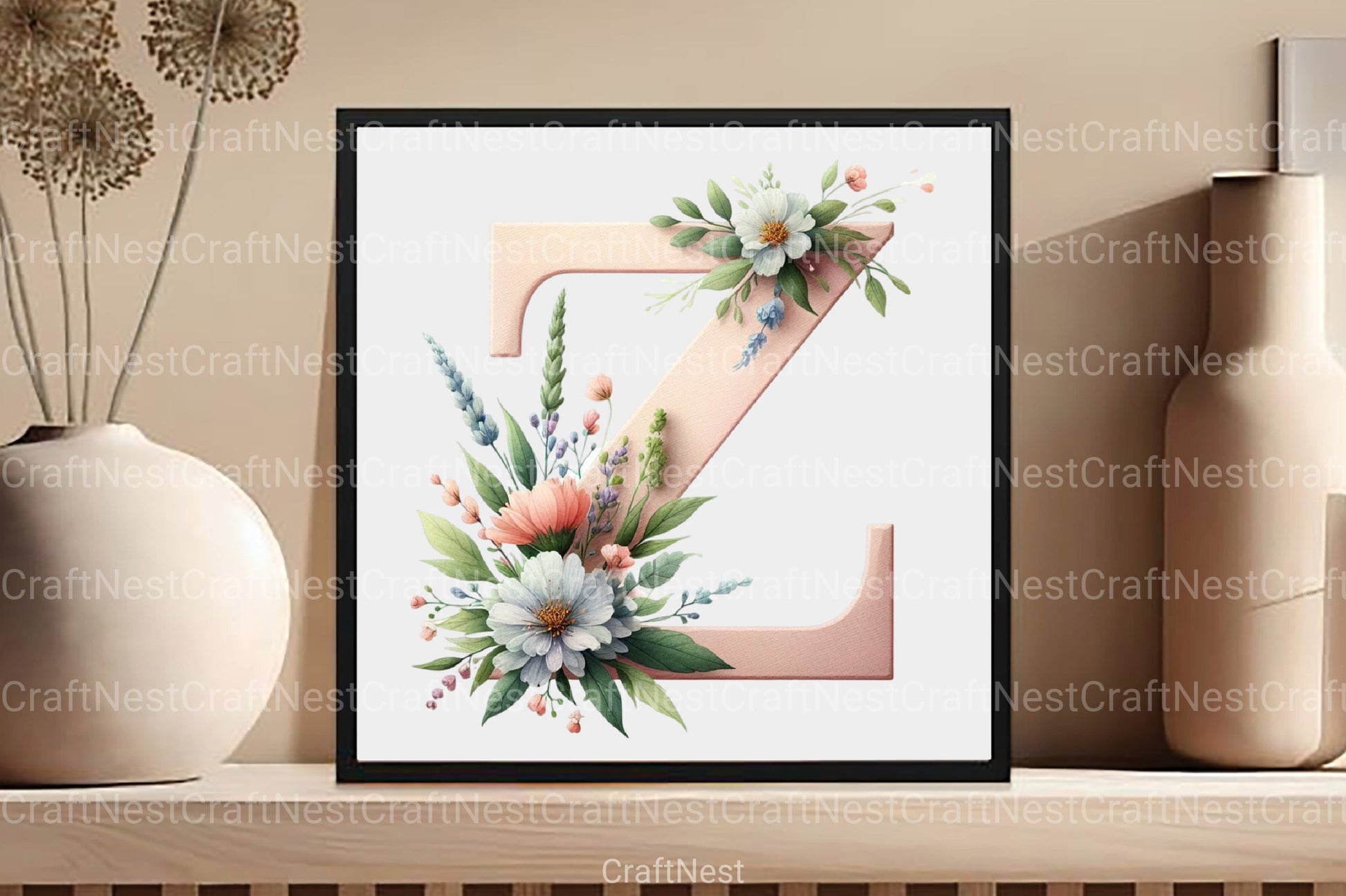 Floral Alphabet Letters Clipart Bundle - CraftNest - Digital Crafting and Art