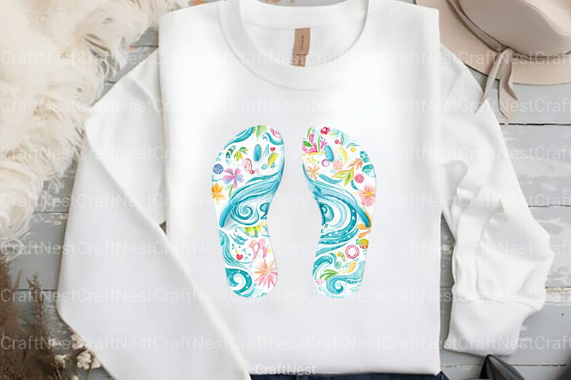 Retro Summer Flip Flops Clipart Bundle 77 - CraftNest - Digital Crafting and Art