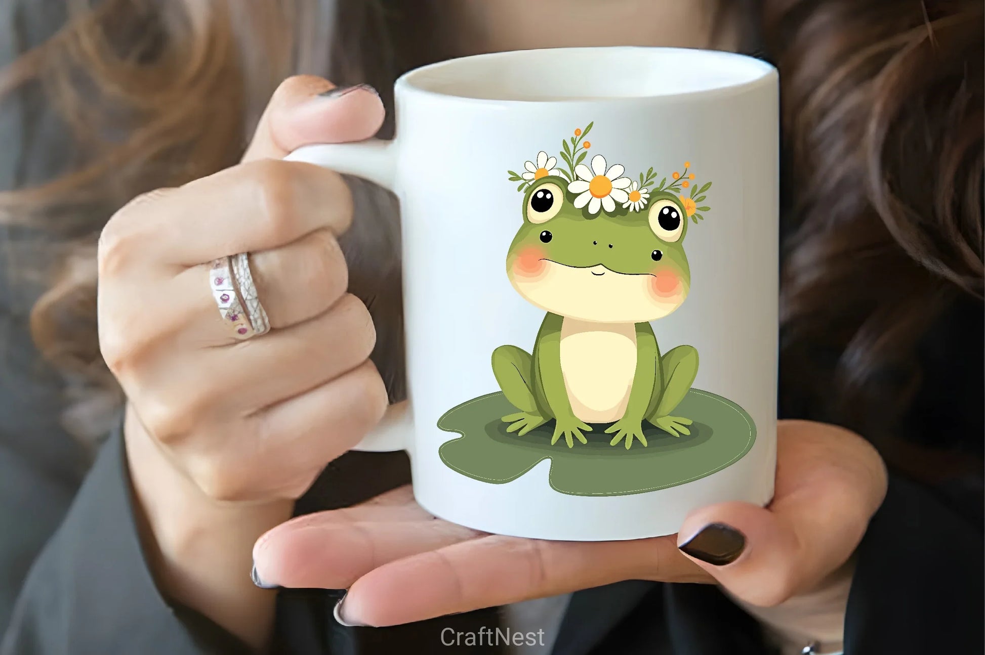 Green Frog Flower Crown Clipart Bundle - CraftNest - Digital Crafting and Art