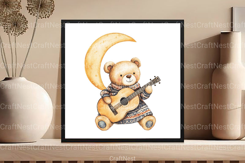Teddy Bear Boho Clipart Bundle - CraftNest - Digital Crafting and Art