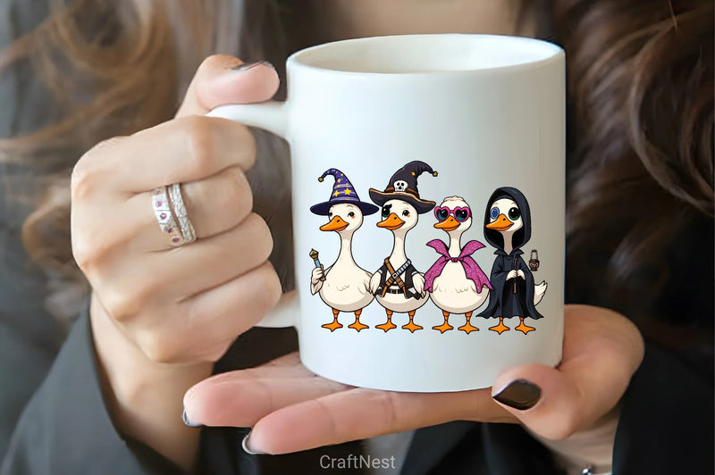 Halloween Geese Cartoon Clipart Bundle - CraftNest - Digital Crafting and Art