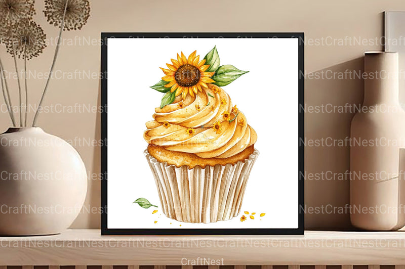Floral Cupcake Clipart Bundle 99 - CraftNest - Digital Crafting and Art