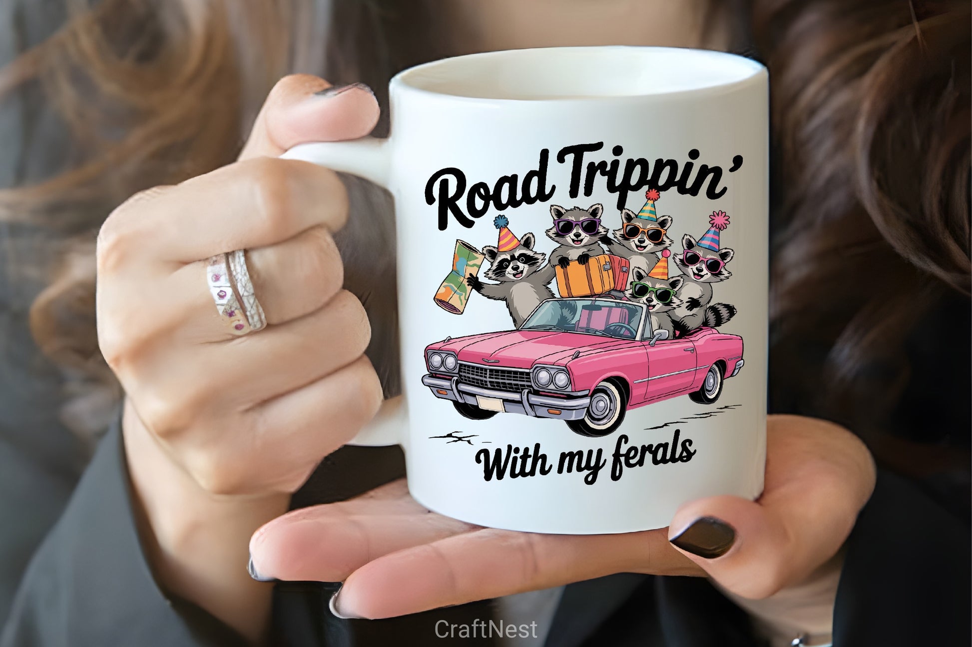 Raccoons Road Trip Retro Car Clipart Bundle - CraftNest - Digital Crafting and Art