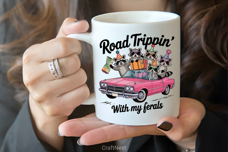 Raccoons Road Trip Retro Car Clipart Bundle - CraftNest - Digital Crafting and Art