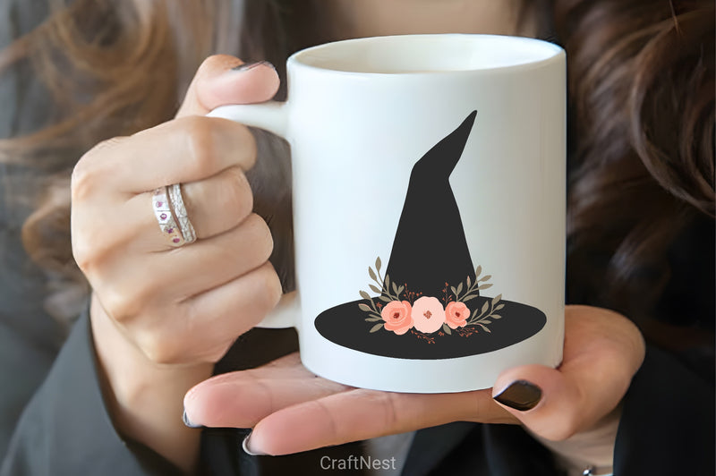 Witch Hat Peach Roses Halloween Clipart Bundle - CraftNest - Digital Crafting and Art