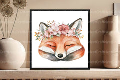 Cute Dreaming Fox Boho Clipart Bundle - CraftNest - Digital Crafting and Art