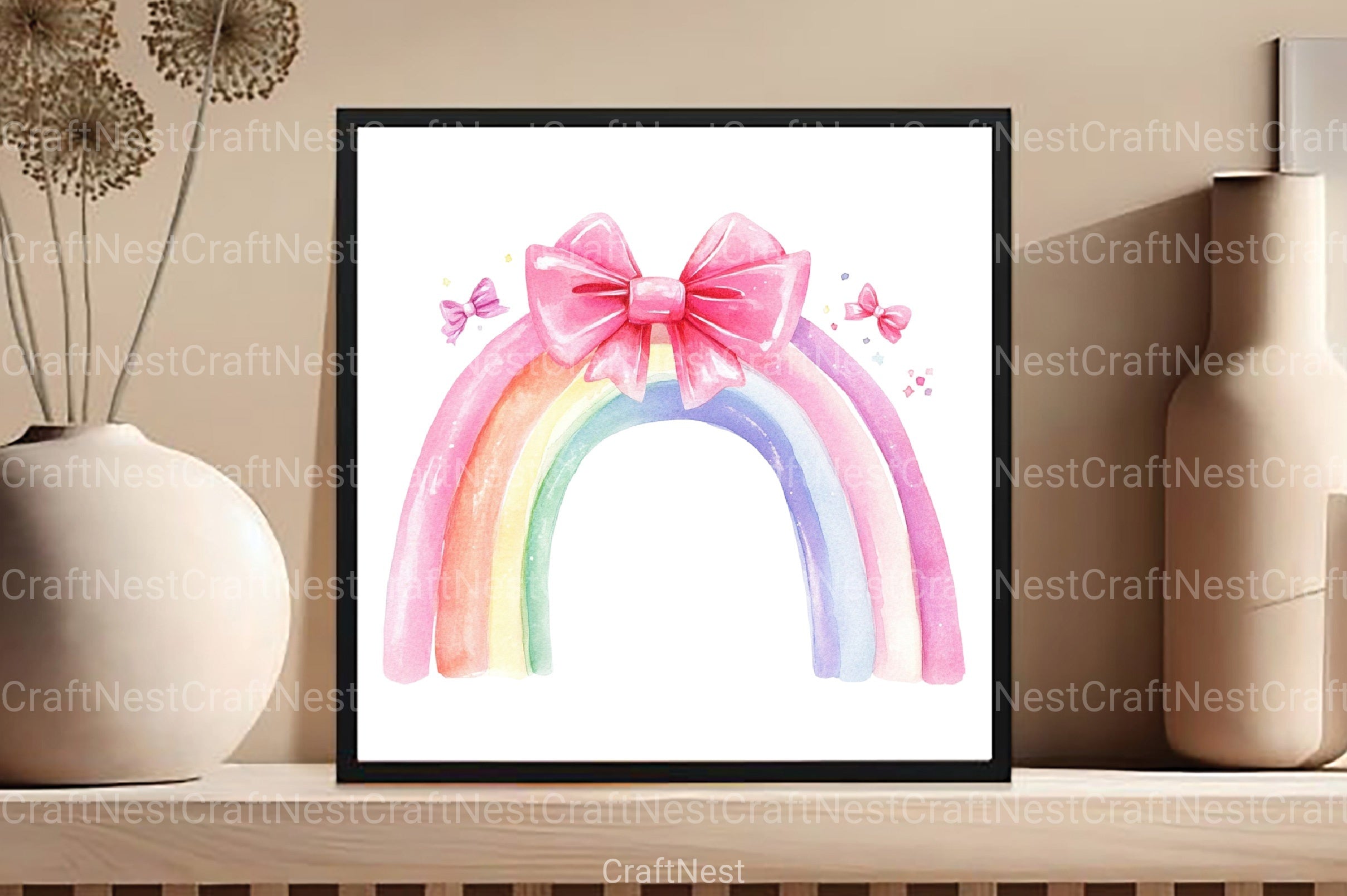 Cute Pastel Boho Rainbow Clipart Bundle - CraftNest - Digital Crafting and Art