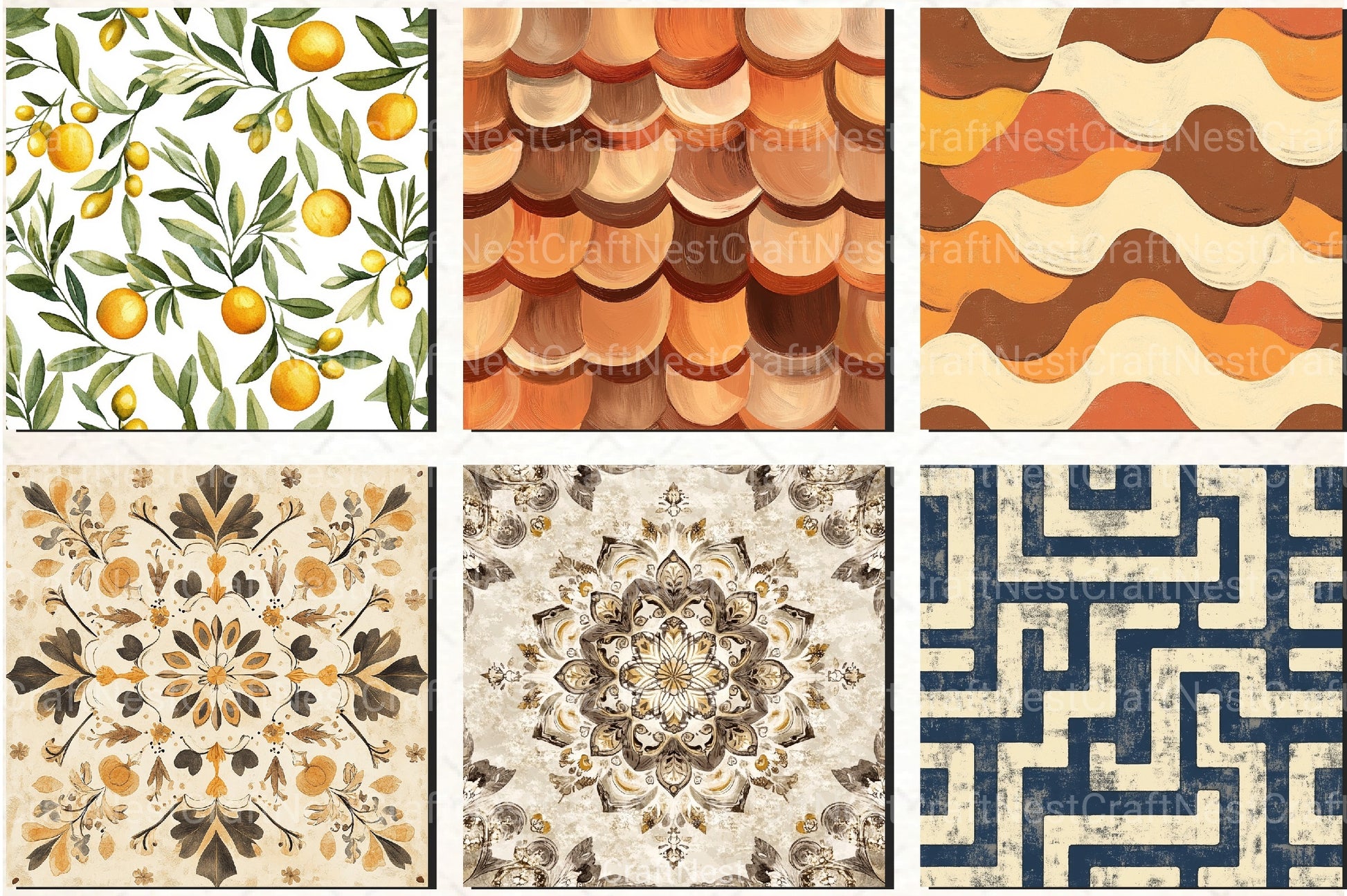Handmade Mediterranean Patterns Clipart Bundle - CraftNest - Digital Crafting and Art