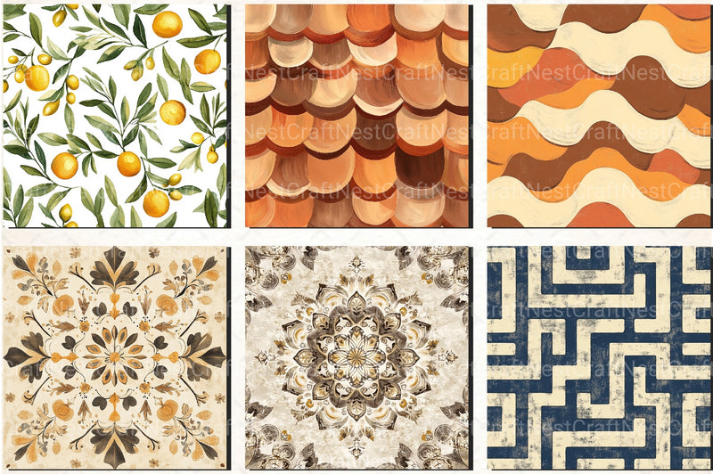 Handmade Mediterranean Patterns Clipart Bundle - CraftNest - Digital Crafting and Art