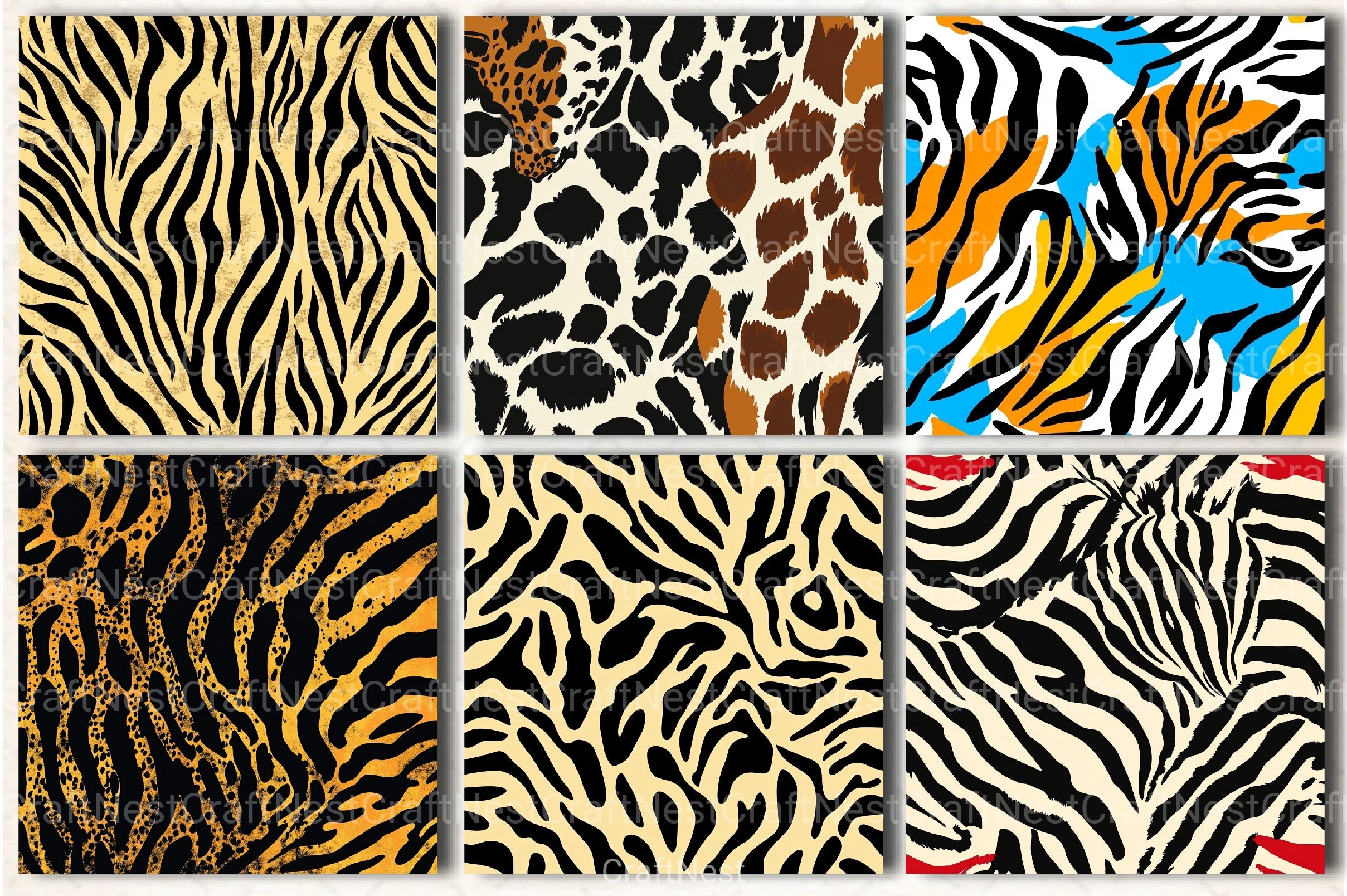 Vector Animal Print Patterns Clipart Bundle - CraftNest - Digital Crafting and Art