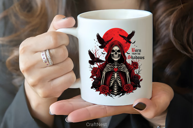 Red Moon Skeleton & Crows Clipart Bundle - CraftNest - Digital Crafting and Art